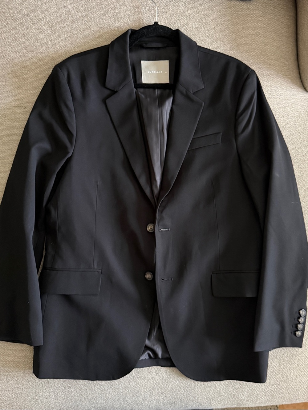 Everlane 40R Black Men's Two-Button Notch Lapel Blazer